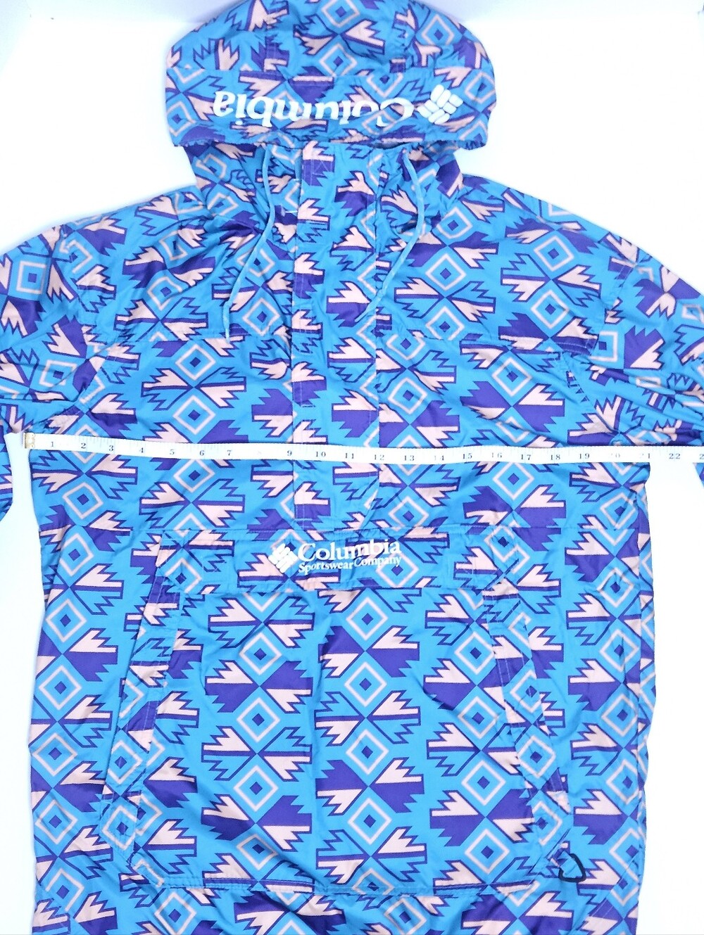 Columbia Challenger Pullover Anorak Jacket-Rare Southwest Aztec Print Men Size S